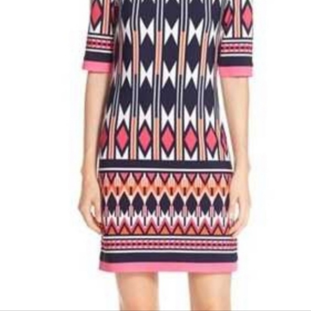 Eliza J. Geometric Print Shealth Dress